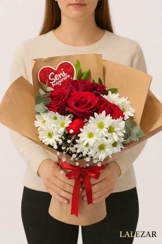 Kırmızı Güller ve Papatya