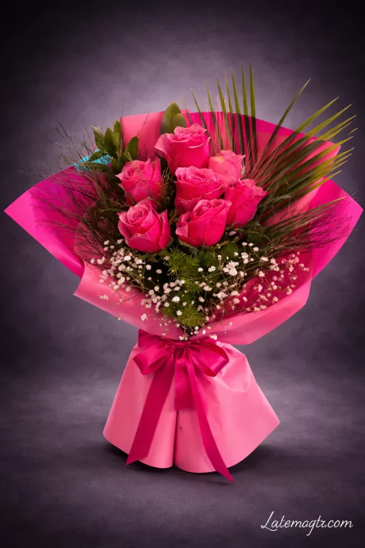 7'li Fuşya Gül Buketi